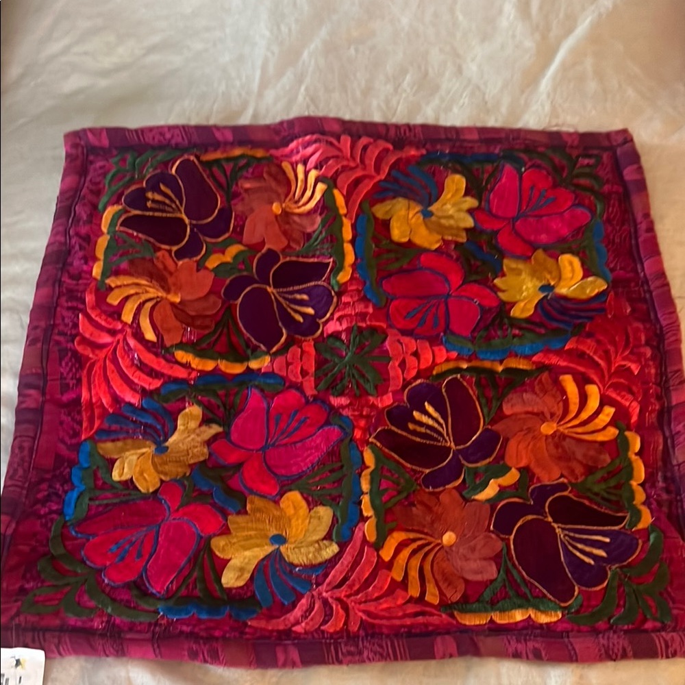 beautiful Vibrant Floral Quilted pillow shams x2